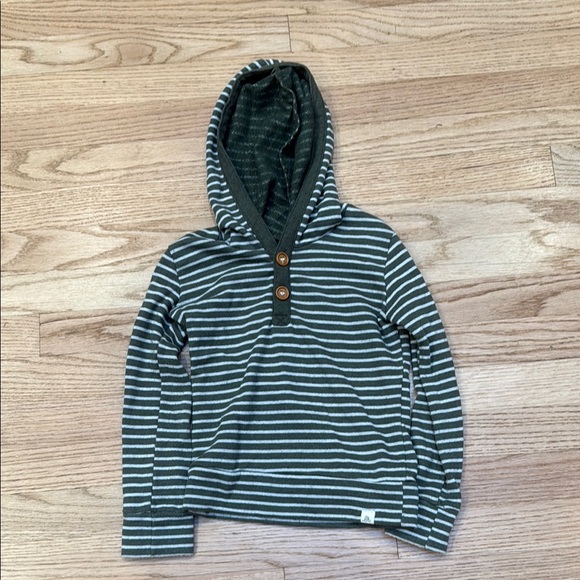 Boutique Boys Striped Green Hoodie - Picture 1 of 4